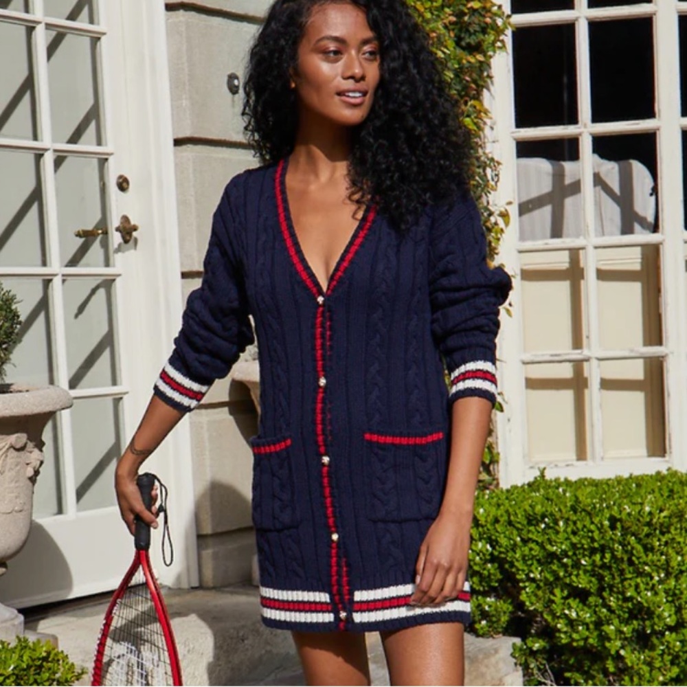 SAYLOR MARISOLE SWEATER NAVY BLUE DRESS